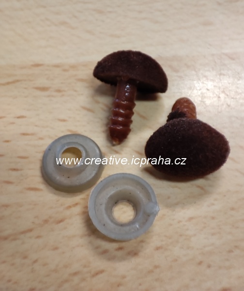 čumáček bezpečnostní samet.11x14cm - hnědý